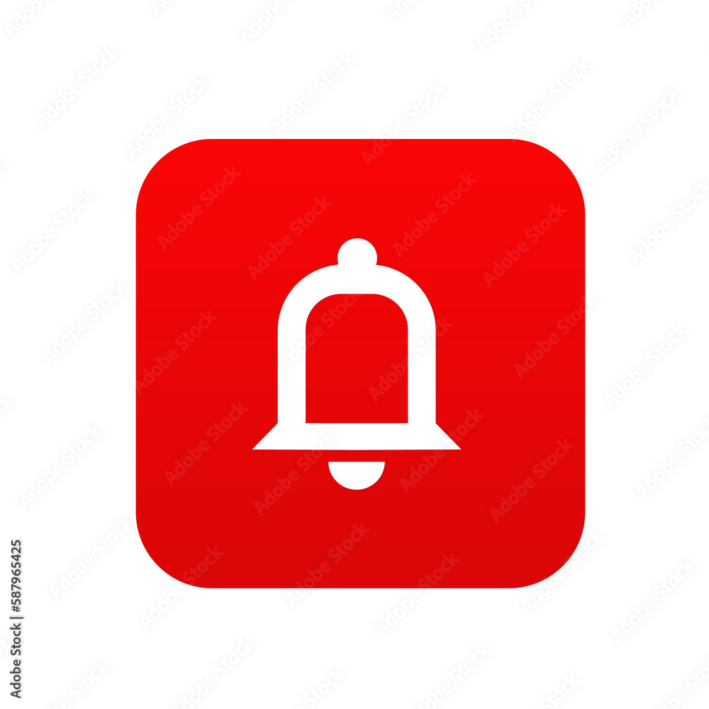 youtube bell icon notification red design template, subscribe bell icon