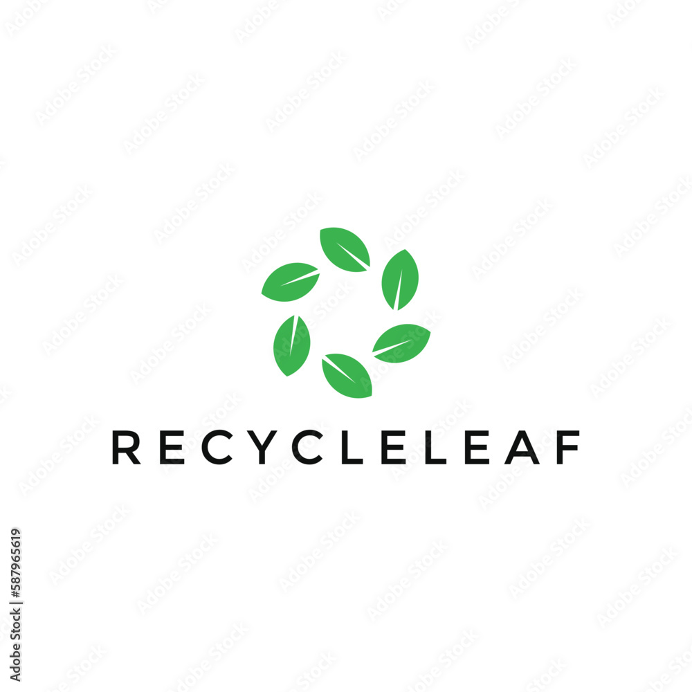 recycle green leaf logo design