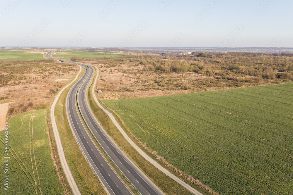 aerial view of the highway aerial view of the highway