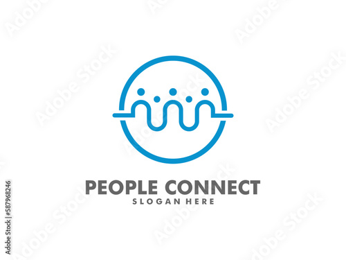 Creative people logo design template, social people logo vector