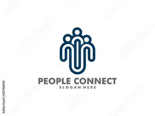 Creative people logo design template, social people logo vector