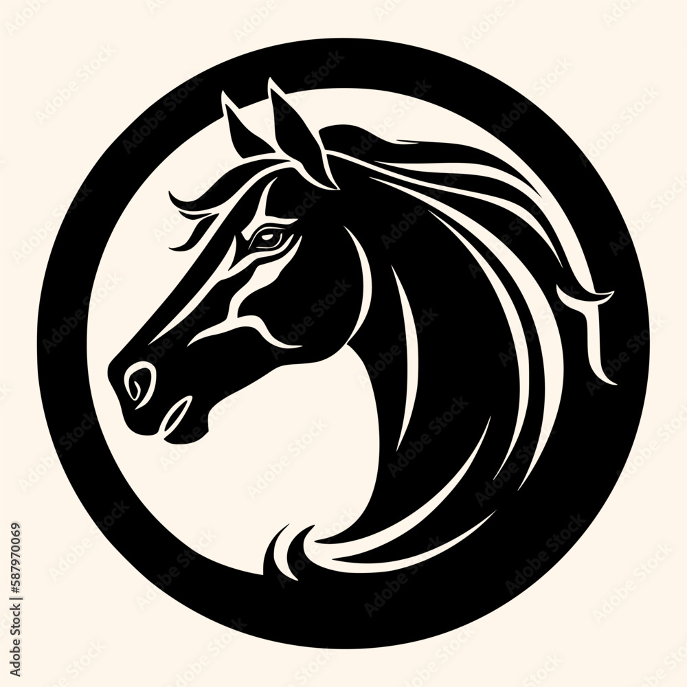 Obraz premium Horse vector for logo or icon,clip art, drawing Elegant minimalist style,abstract style Illustration