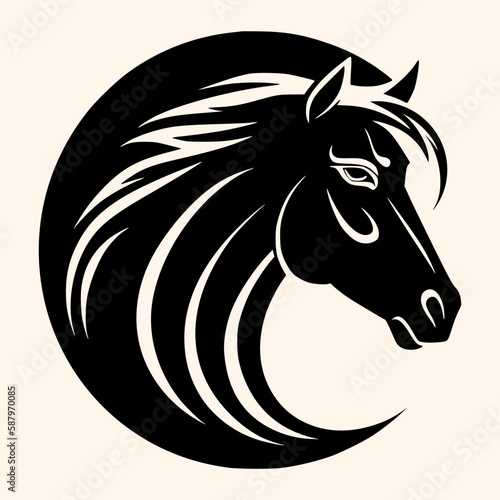 Fototapeta Naklejka Na Ścianę i Meble -  Horse vector for logo or icon,clip art, drawing Elegant minimalist style,abstract style Illustration