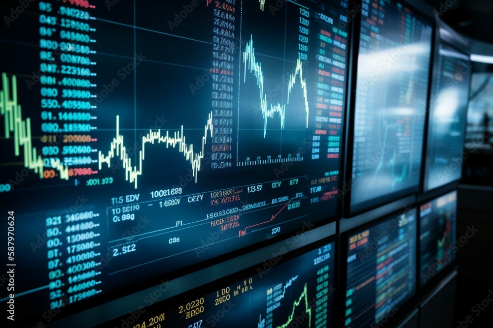 Pictures of stock market indexes, such as the Dow Jones Industrial Average or the Nasdaq Generative AI Pictures of stock market indexes, such as the Dow Jones Industrial Average or the Nasdaq Generative AI