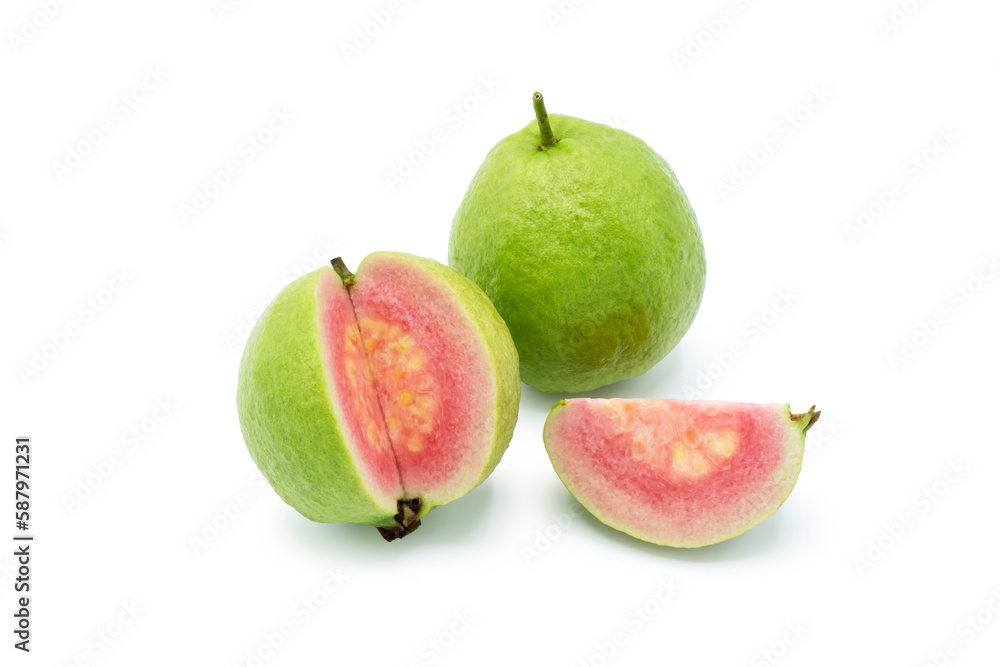 Close up of Pink guava fruits with isolated on transparent background, PNG Close up of Pink guava fruits with isolated on transparent background, PNG