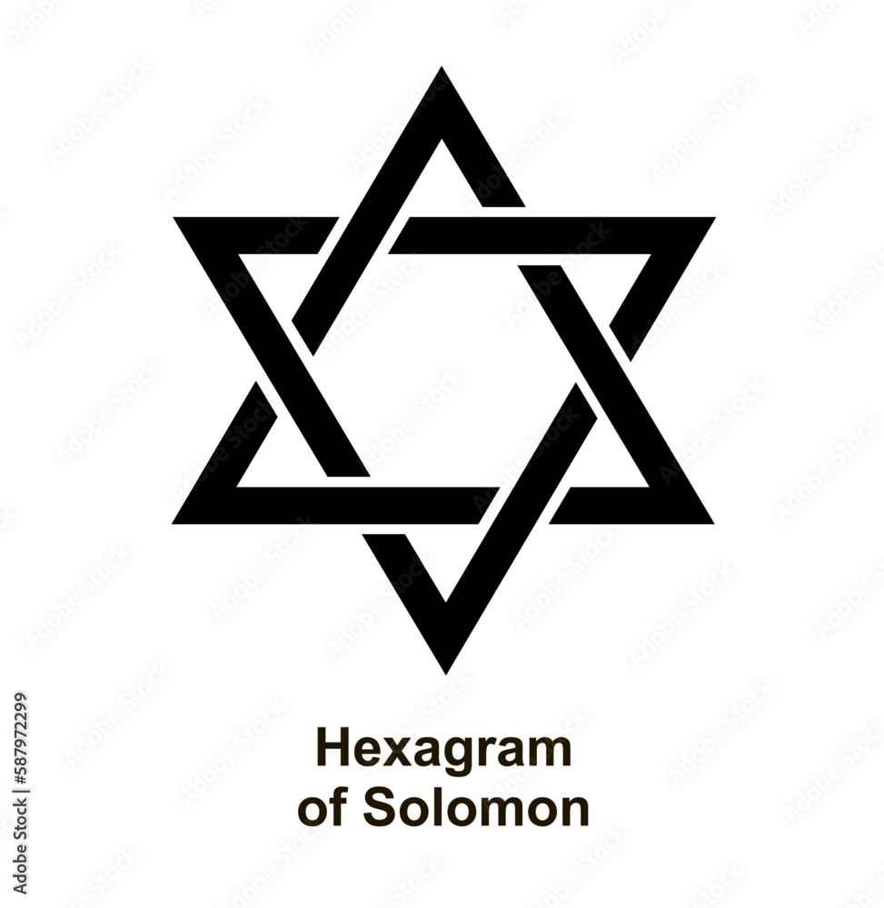 Solomon Hexagram. The Star of David. Black glyph icon. Magen David. Six-pointed geometric star. State symbol of Israel. Solomon Hexagram. The Star of David. Black glyph icon. Magen David. Six-pointed geometric star. State symbol of Israel.