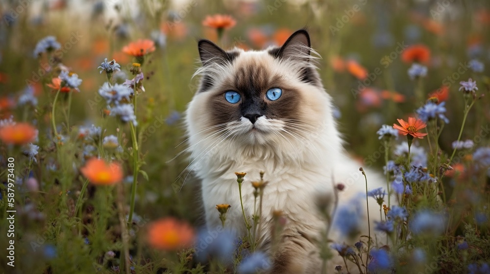 AI Capture the timeless elegance and beauty of our feline friends with stunning portraits of a handsome cat, showcasing their grace, charm, and distinctive personalitie