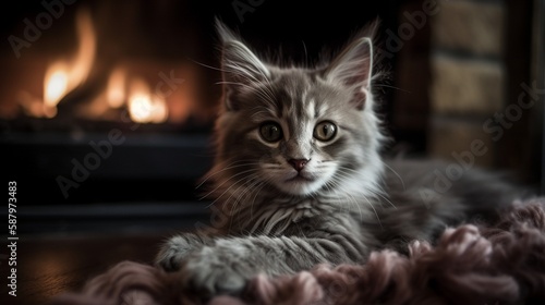 AI Capture the timeless elegance and beauty of our feline friends with stunning portraits of a handsome cat, showcasing their grace, charm, and distinctive personalitie © cff999