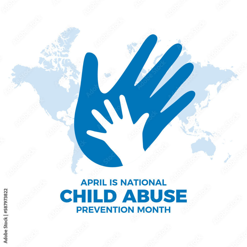 April Is National Child Abuse Prevention Month vector illustration. Adult and child hands icon vector. Helping hand graphic design element. Important day April Is National Child Abuse Prevention Month vector illustration. Adult and child hands icon vector. Helping hand graphic design element. Important day