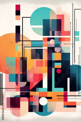 Abstract background design with brutalist geometry, bauhaus