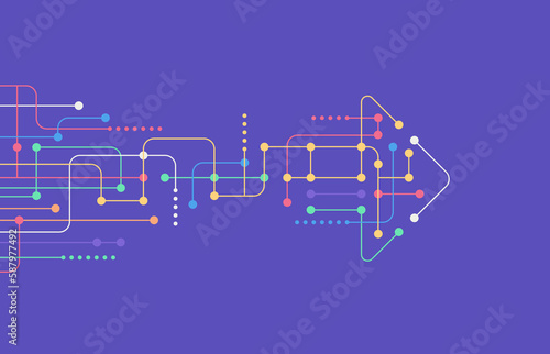 Abstract arrow direction. Technology background. High speed. Hi-tech