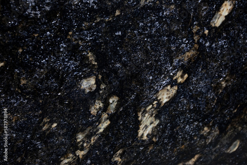 Natural black brazilian granite with cream particls Asterix Gold © Daria