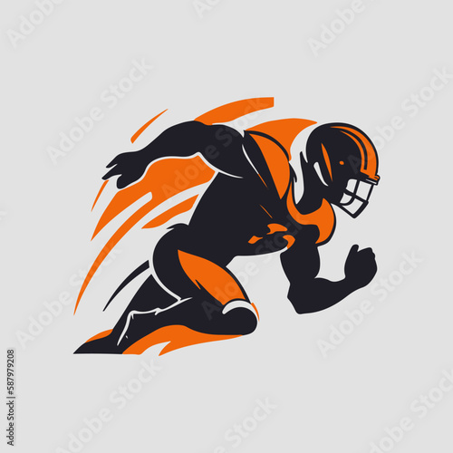 football player silhouette vector illustration. American football player silhouette. Rugby player vector illustration.
Sport player vector illustration.