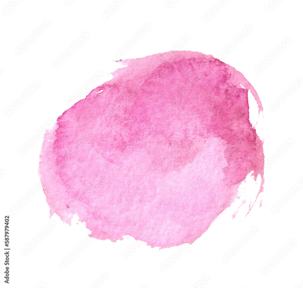 Hand drawn watercolor textured blur spot dot in pink color as design element.Isolated aquarelle drop as empty mock up. Hand drawn watercolor textured blur spot dot in pink color as design element.Isolated aquarelle drop as empty mock up.