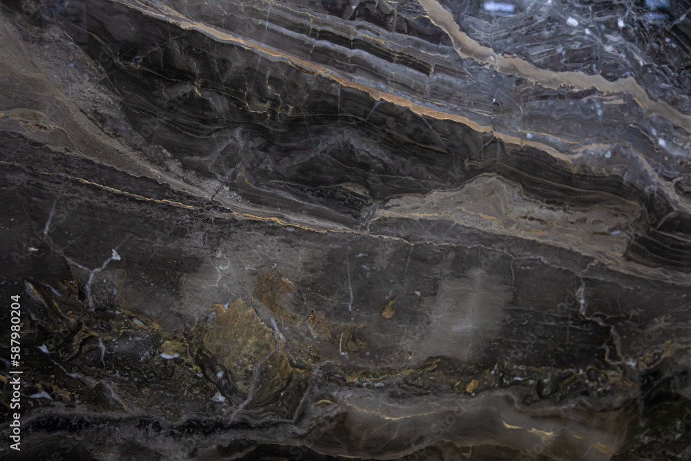 Fototapeta premium Grey italian marble natural slab texture with blue white and gold Grigio Orobico Extra