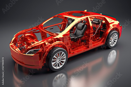 3D illustration of electric car This image doesn t contain any visible trademarked products