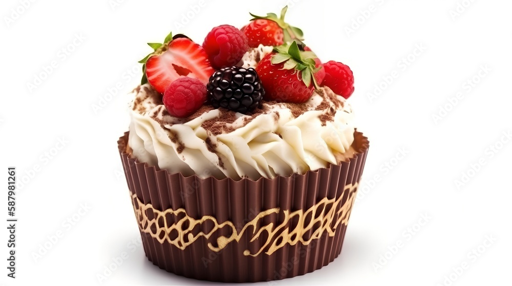 Cupcake Isolated on White Background, Image Ai Generated Cupcake Isolated on White Background, Image Ai Generated