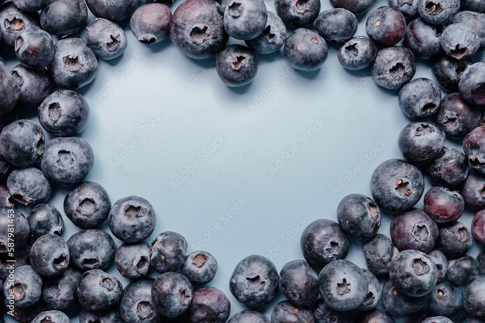 Blueberry heart shape symbol concept for healthy eating and lifestyle Blueberry heart shape symbol concept for healthy eating and lifestyle