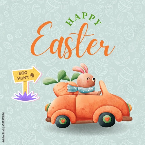 This illustration can be used as a digital Easter greeting card. It is a great way to send well wishes to loved ones and celebrate the holiday season. 