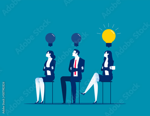 Leader standing out from the crowd. Business vector illustration
