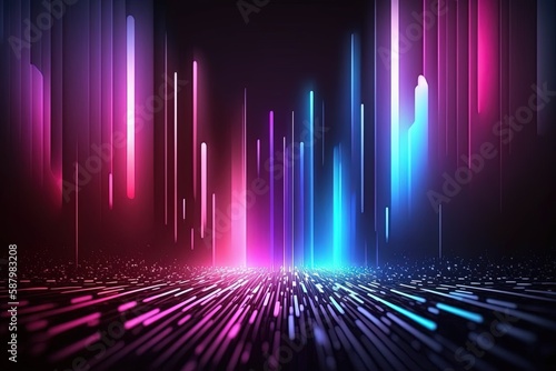 abstract futuristic  background with pink blue glowing neon moving high speed wave lines and bokeh lights. Data transfer concept Fantastic wallpaper