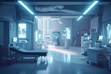 Modern Hospital interior with lamps and ultra modern devices, technology in modern clinic