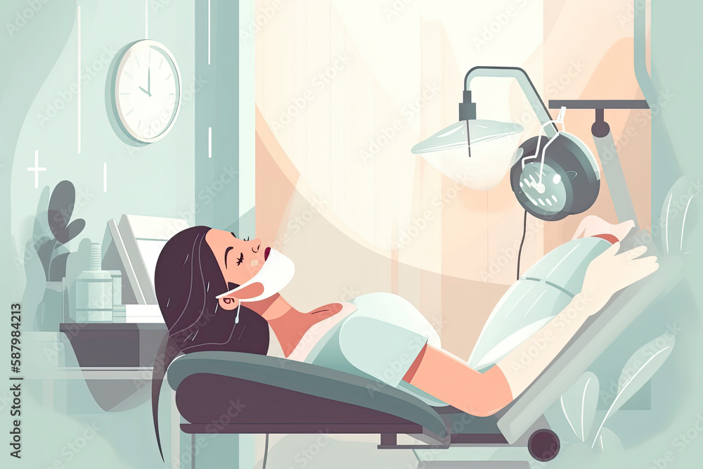 Teeth examination and dentistry checkup concept. Dentist woman holding instruments