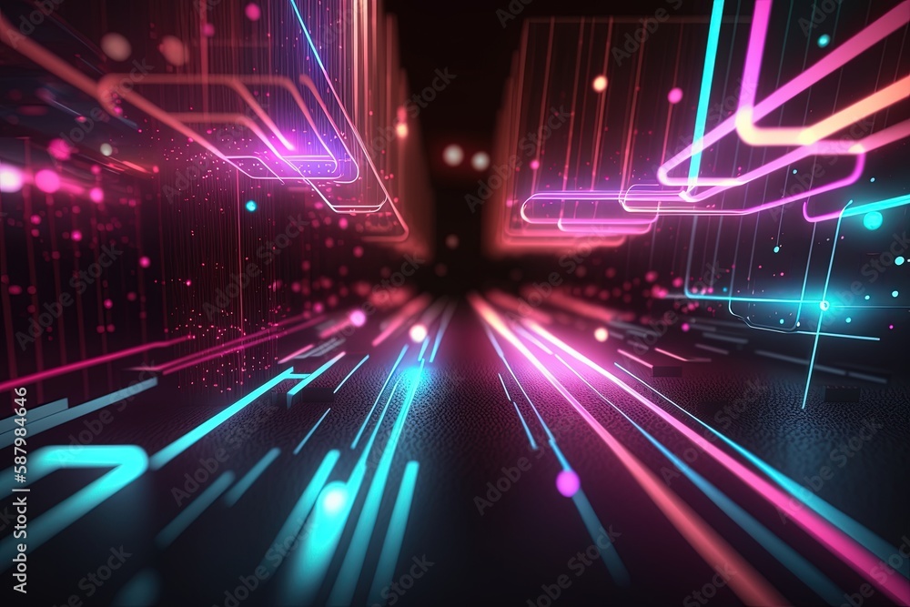 abstract futuristic background with pink blue glowing neon moving high speed wave lines and bokeh lights. Data transfer concept Fantastic wallpaper abstract futuristic background with pink blue glowing neon moving high speed wave lines and bokeh lights. Data transfer concept Fantastic wallpaper