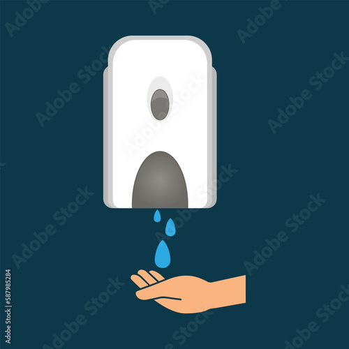Wall mounted soap dispenser vector illustration photo
