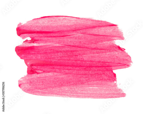 Acrylic paint brush track blank art isolated on the white background