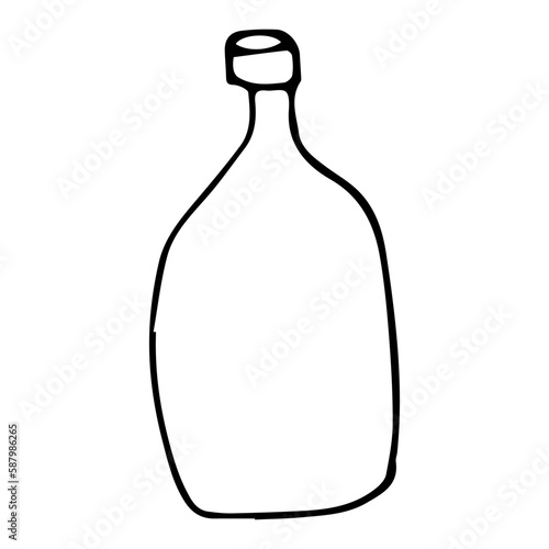 Bottle isolated on white illustration vector hand drawing