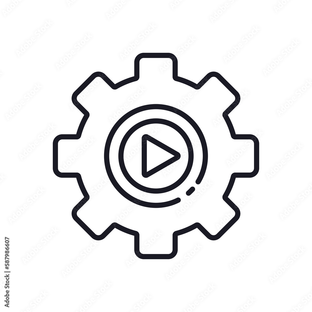 Automation system line icon, modern industry concept. Automation system line icon, modern industry concept.