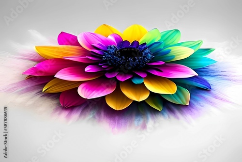 A beautiful colorful flower, concept of creativity. Generative AI
