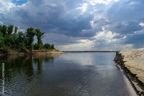 The Great Russian Volga River and its banks.