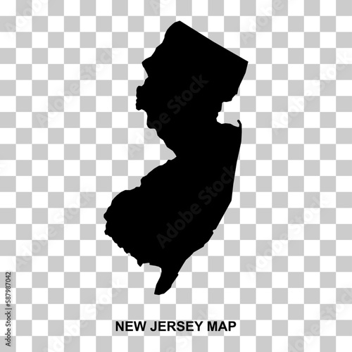 New Jersey map, united states of america. Flat concept icon symbol vector illustration