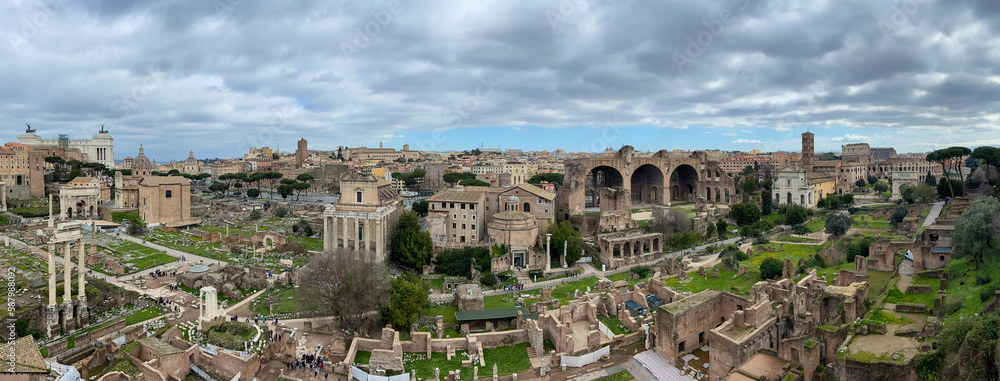 Vista panorâmica de Roma na Italia.