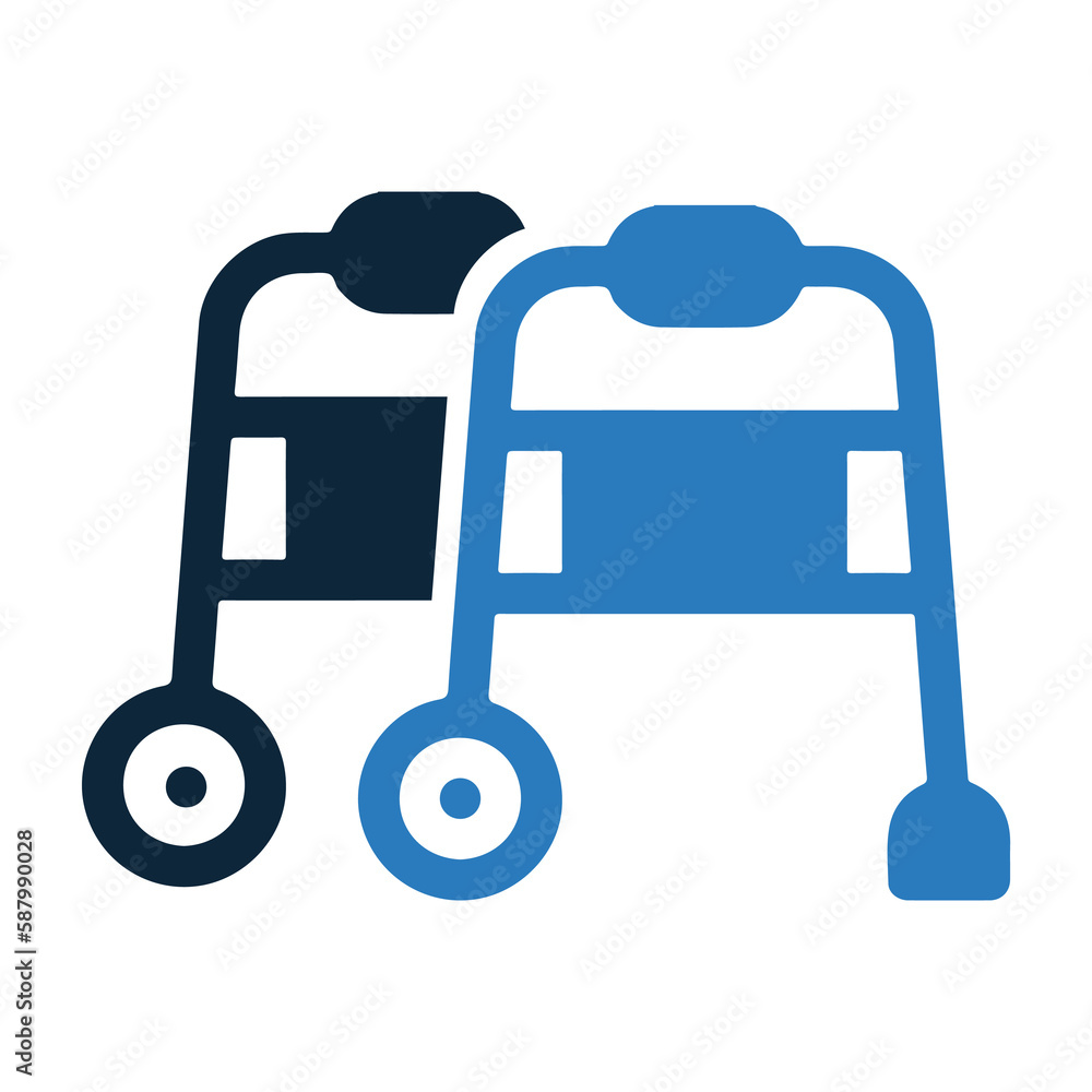 Foot travel, iron stand, walker, walking aid, walking frame icon Foot travel, iron stand, walker, walking aid, walking frame icon