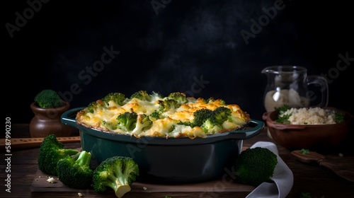 dish with broccoli 
