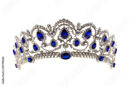 Beautiful Blue Stone Tiara/Crown for Royalty, Weddings, and Proms