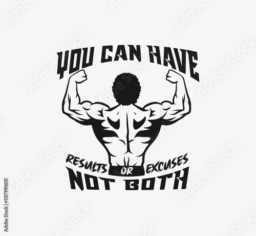 vector illustration of bodybuilding concept, gym and fitness logo