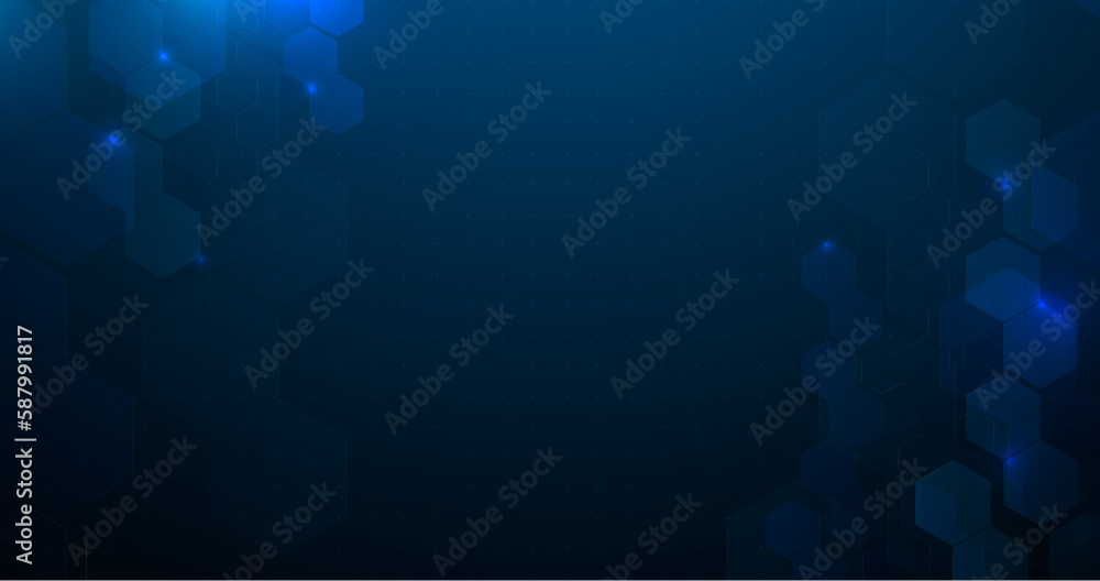 Obraz premium Abstract blue hexagon technology background. digital, futuristic, technology concept background. Vector illustration
