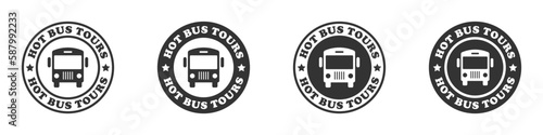 Bus tours icon. Vector illustration.