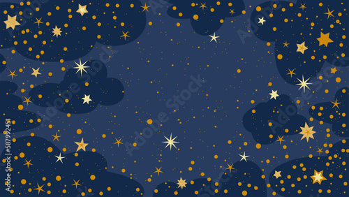 Stars and sky hand drawn background vector