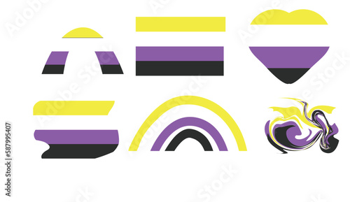 non binary poster. hand lettering illustrtion