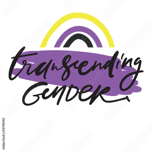 non binary poster. hand lettering illustrtion