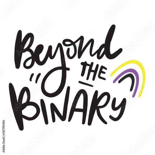 non binary poster. hand lettering illustrtion