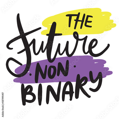 non binary poster. hand lettering illustrtion