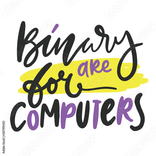 non binary poster. hand lettering illustrtion