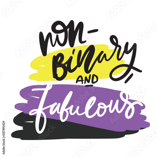 non binary poster. hand lettering illustrtion