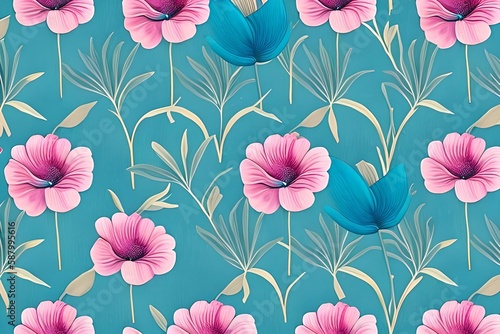 Wallpaper Mural seamless floral pattern Torontodigital.ca